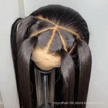 Vrigin Remy Unprocessed Brazilian Mink Human Hair 180% Density Long Straight  Invisible Full Lace Wig with Baby Hair